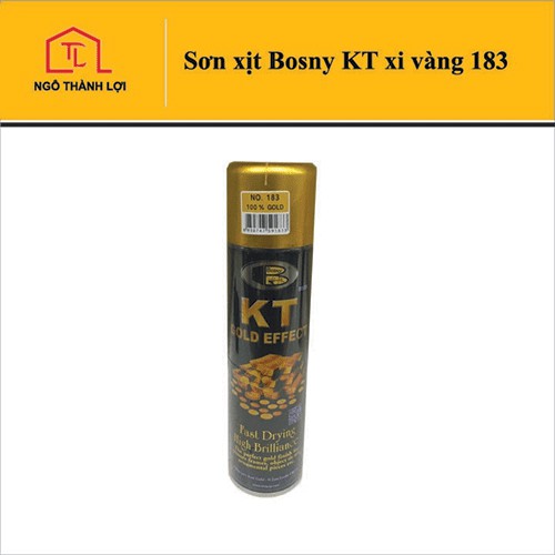 Sơn xịt mạ vàng KT 183 gold effect Bosny nhập khẩu Thái Lan