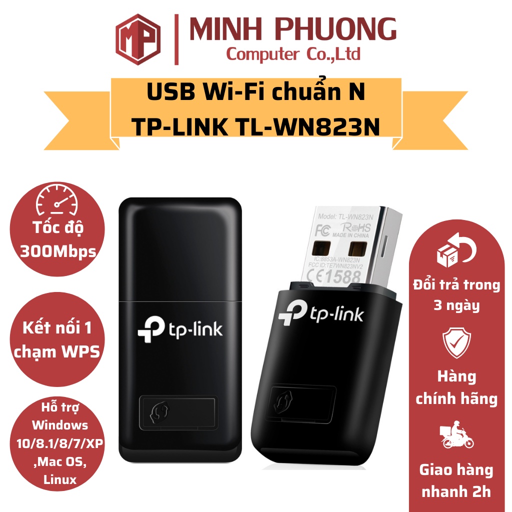 USB wifi chuẩn N không dây TP-LINK TL-WN823N Mini tốc độ 300Mbps | BigBuy360 - bigbuy360.vn