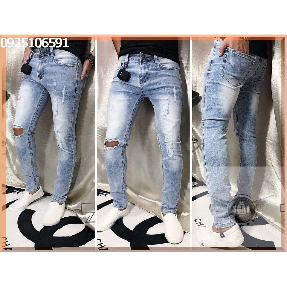 [FREESHIP-TRỢ GIÁ SHOPEE] Quần jean nam rách dạo phố | Quần bò nam rẻ đẹp | quần jeans nam thời trang