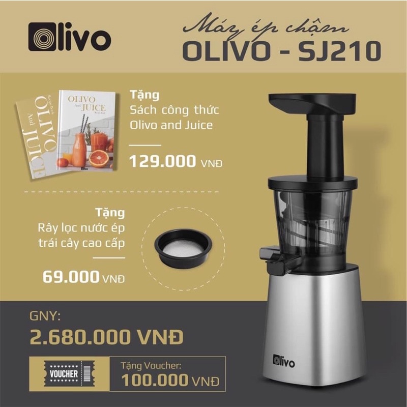 Máy ép chậm Olivo SJ 210 - Hàng chính hãng bảo hành 24 tháng