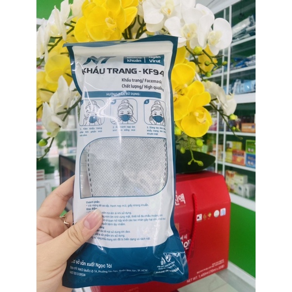 10 cái KHẨU TRANG KF94 4D NGỌC TÀI kháng khuẩn