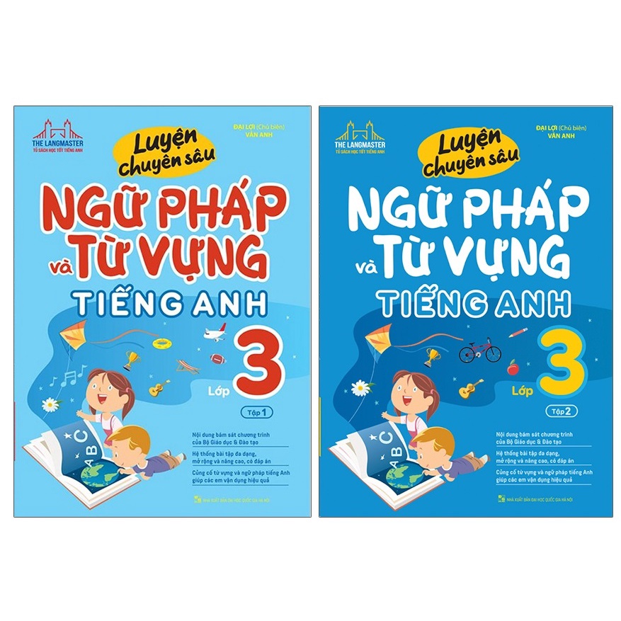 Sách - Combo Luyện chuyên sâu ngữ pháp và từ vựng tiếng anh lớp 3 tập 1 và tập 2