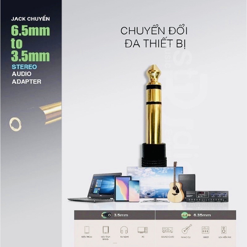 Jack chuyển 6.5 sang 3.5 ⚡ HÀNG CAO CẤP ⚡ Mạ Vàng Chuyển Đối Tín Hiệu Âm Thanh Chất Lượng Cực Cao