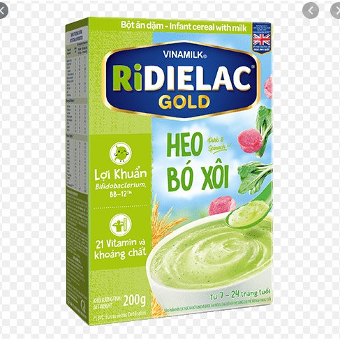 BỘT ĂN DẶM RIDIELAC GOLD 200GR ĐỦ VỊ