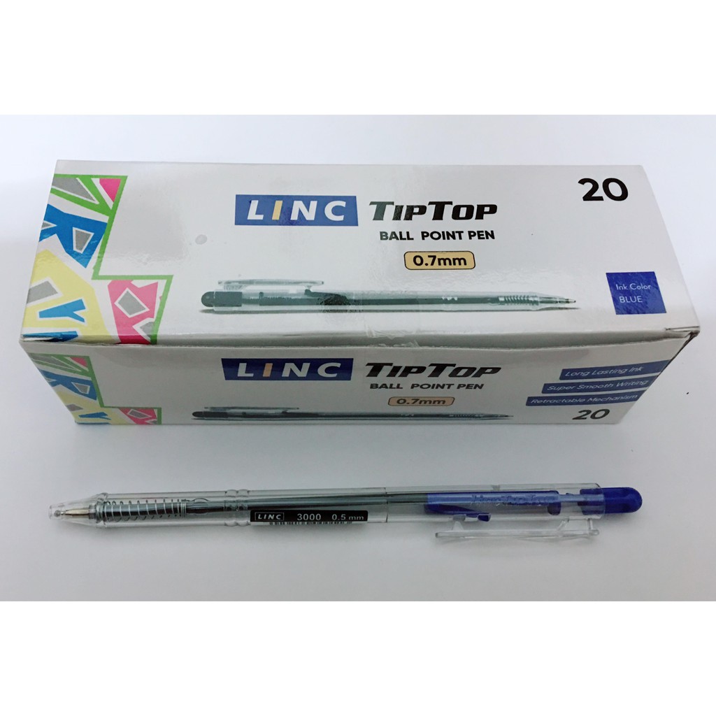 Hộp 20 bút bi bấm LINC TIP TOP Ấn Độ