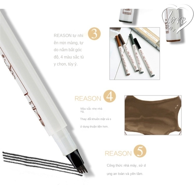 [Hàng mới về] Bút Kẻ Lông Mày Dạng Phẩy Sợi Chống Thấm Nước Không Nhòe