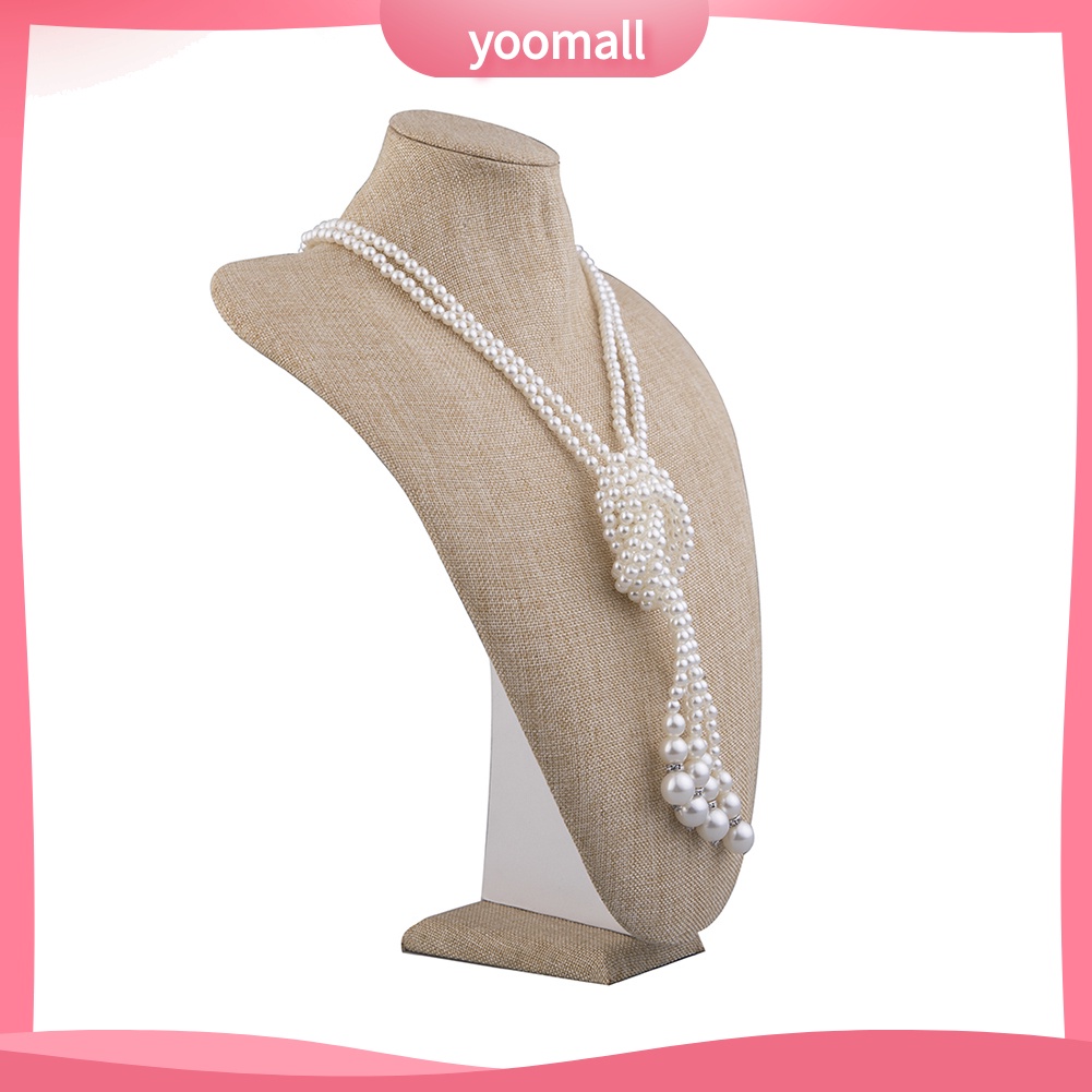 Bộ 2 Vòng cổ Dài Hai Lớp Đính Ngọc Trai Giả Cho Nữ