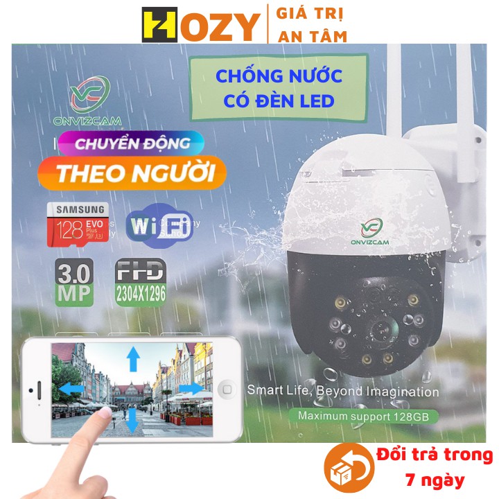 Camera ngoài trời 3.0 mpx Camera xoay 360 độ có đèn LED báo động quay đêm