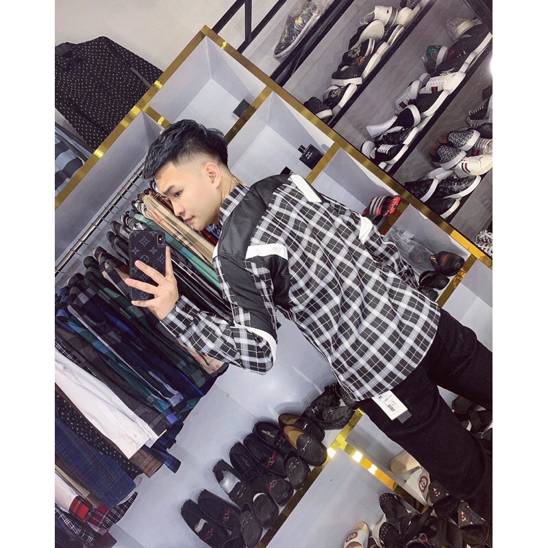 Sơ mi nam NB kẻ đen trắng pha màu new | BigBuy360 - bigbuy360.vn