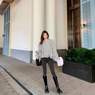áo len lưới pha lông