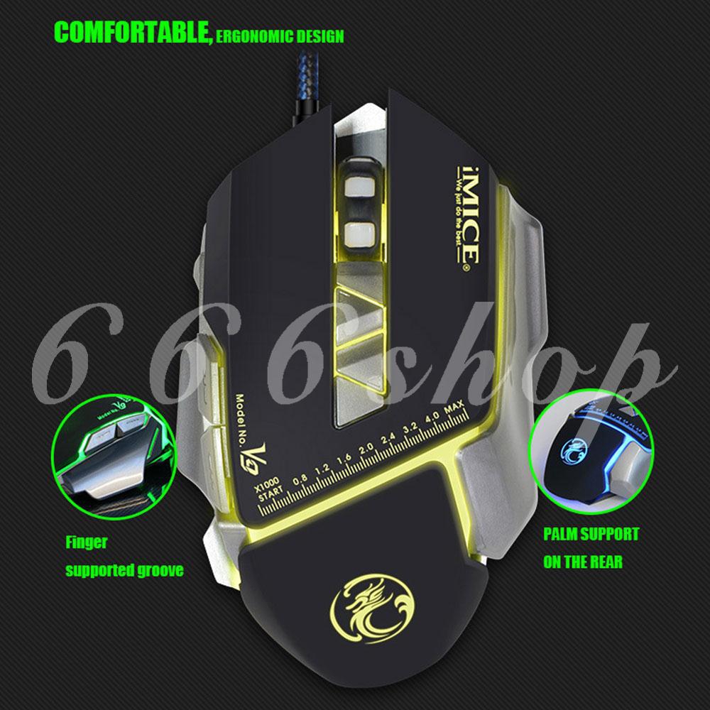 Chuột quang Gaming có dây đèn LED 7 nút 2400DPI | BigBuy360 - bigbuy360.vn