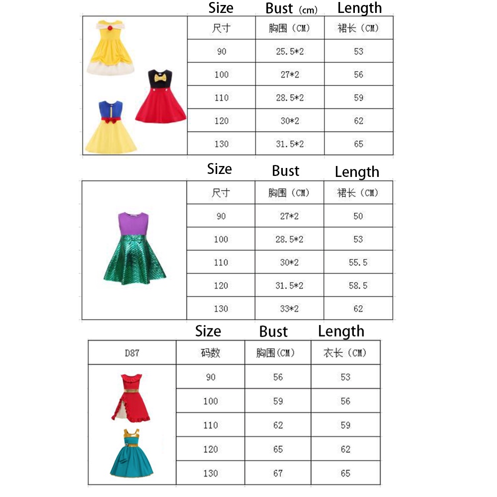 Đầm Hóa Trang Công Chúa Disney Xinh Xắn Cho Bé Gái