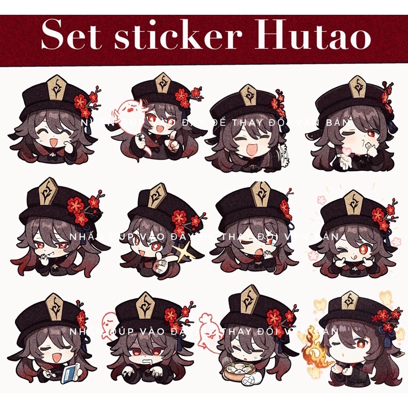 set sticker nhân vật hutao.