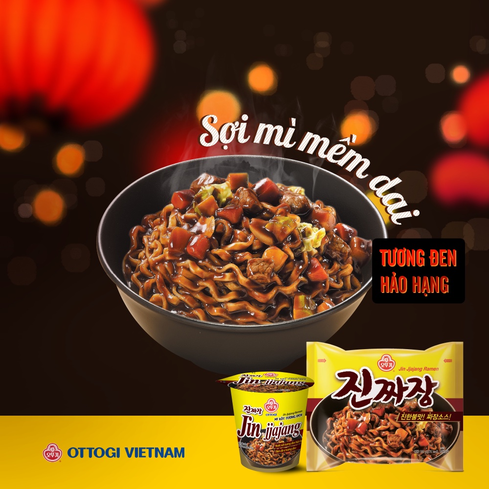 Mì Ottogi xốt tương đen Jin Jjajang 75g, 135g