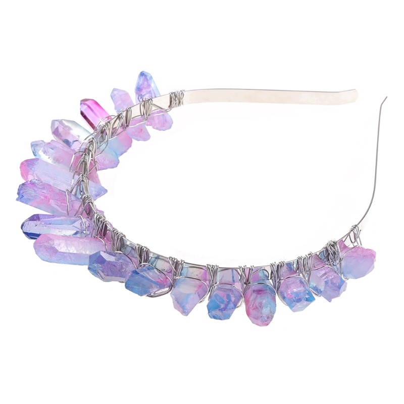 Vương Miện Cài Tóc Bằng Hợp Kim Đính Pha Lê Giả Màu Cầu Vồng Phong Cách Bohemian Vintage Cho Cô Dâu