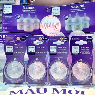 (Mẫu mới Vỉ 2 cái )Núm Ty Avent Mô Phỏng Tự Nhiên Dành Cho Bé