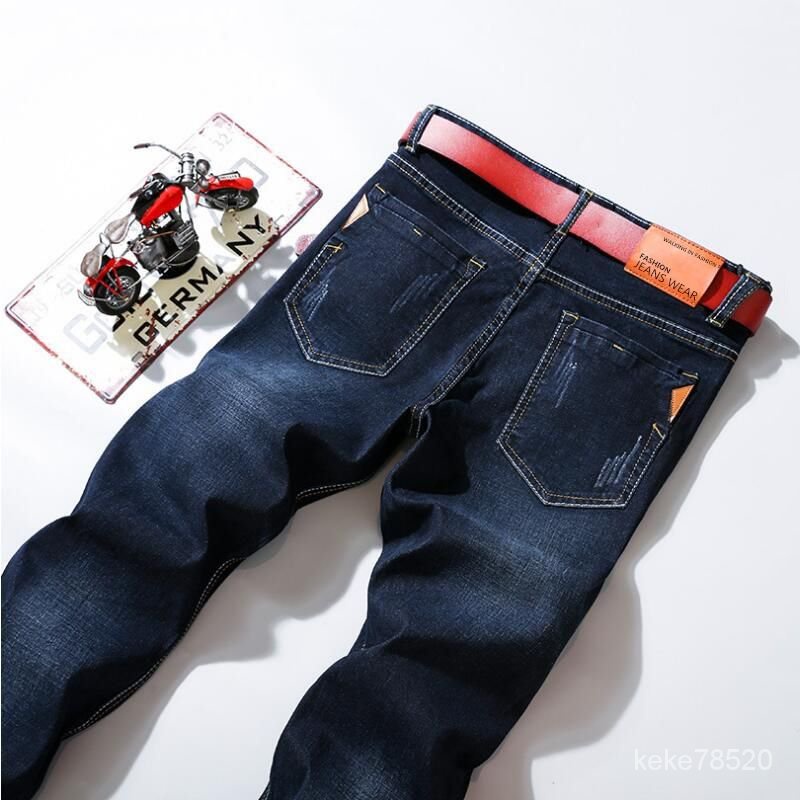 Quần Jean Dài Lưng Cao Dáng Rộng Thời Trang Mùa Thu Cho Nam