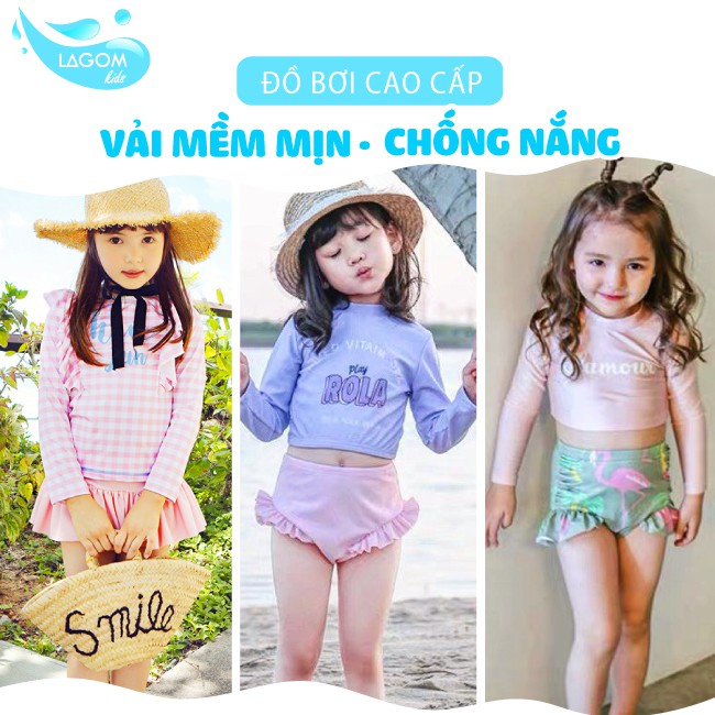 Đồ Bơi Bé Gái Dài Tay [30 Mẫu] Chống Nắng Cao Cấp - Màu Sắc Cực Xinh Cho Bé Gái Đi Biển