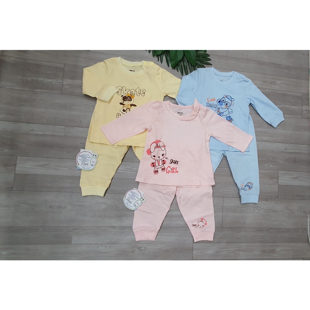 Dokma _Bộ cài vai dài tay mỏng bé trai/bé gái