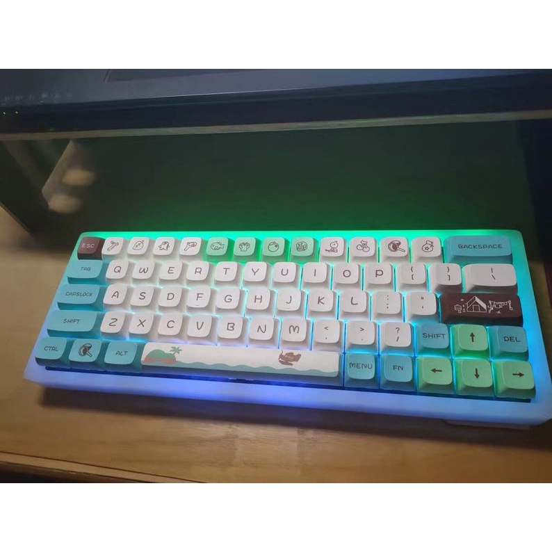 Các keycaps Animal Crossing, keycap PBT XDA 141 phím thăng hoa cho bàn phím cơ Cherry MX / bàn phím cơ chơi game