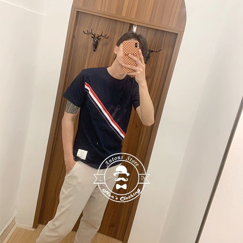 Áo phông Thom Browne Viền Chéo