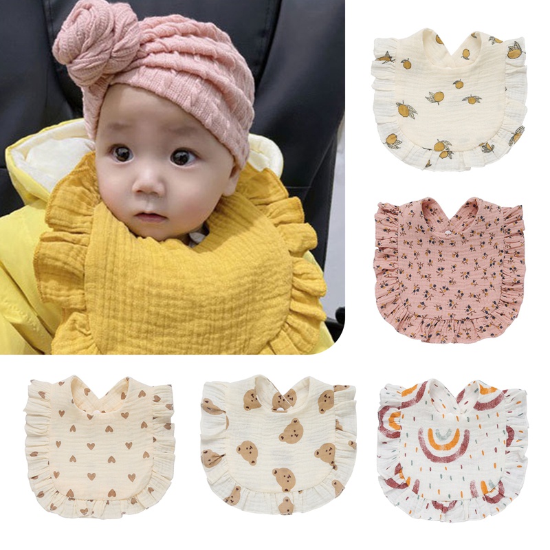 Yếm ăn MAMIMAMIHOME vải cotton mềm thấm hút tốt xoay 360 độ dành cho bé