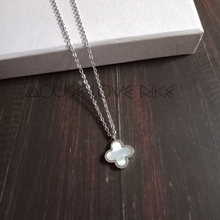 Dây chuyền cỏ 4 lá may mắn chất liệu titan không gỉ sét style hàn quốc - mouse love rice