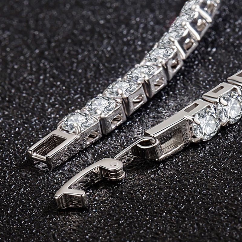 Vòng Tay Mạ Bạc 925 Đính Đá Moissanite