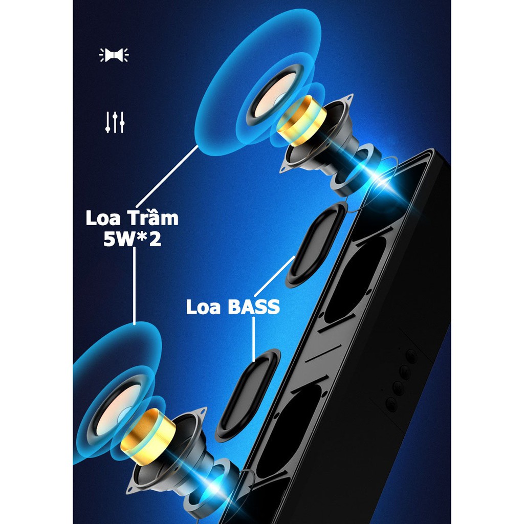 Loa Bluetooth 5.0 Super BASS Bonks N2, Kết hợp 4 loa in 1, Bass - Treble Siêu ấm