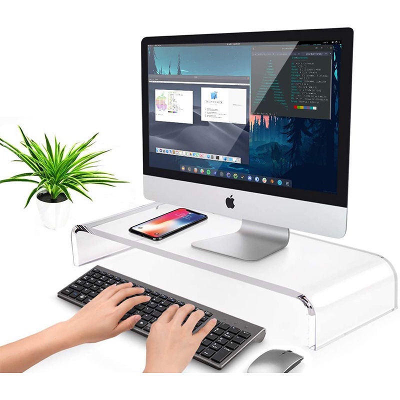 Giá Đỡ Nâng Cao Màn Hình TV / Máy Tính Để Bàn Bằng Acrylic Tiện Dụng