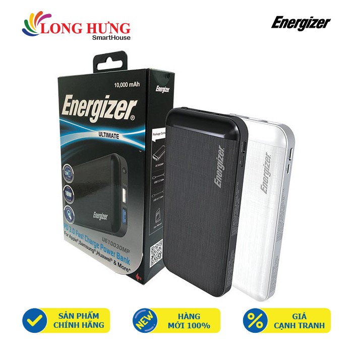 Sạc dự phòng Energizer 10000 mAh UE10030MP - Hàng chính hãng