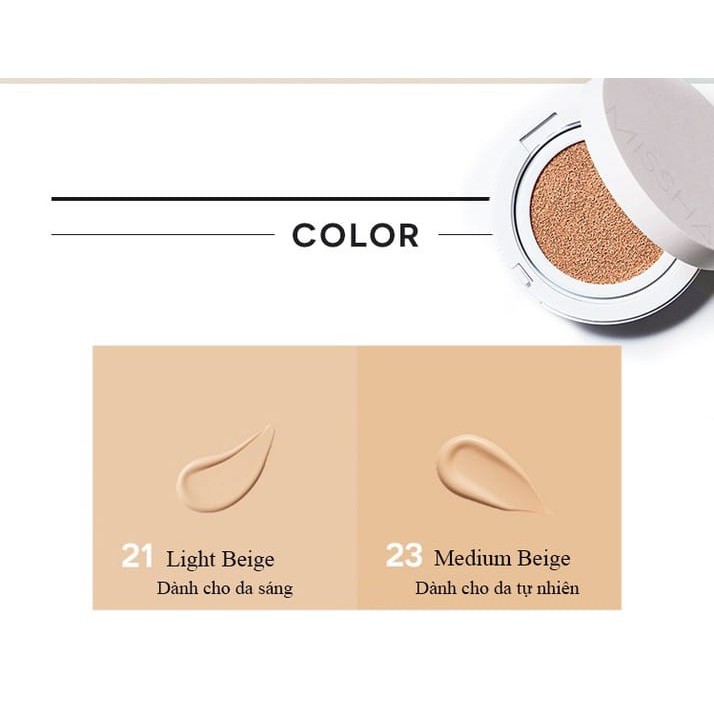 Phấn nước Missha Magic Cushion Cover Lasting SPF50+ PA+++ giúp kiềm dầu và che phủ tốt