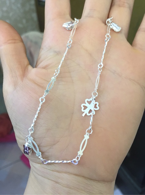 Lắc chân bạc nmj nhiều mẫu 2303 sen hoa bướm