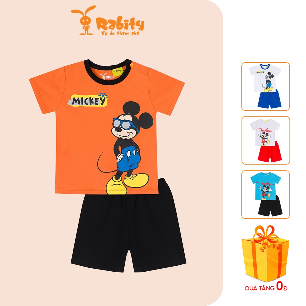 Bộ quần áo bé trai ngắn tay RABITY thun họa tiết mickey 5288.5289