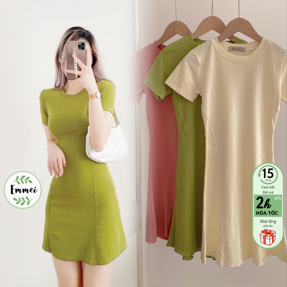 Váy body sexy, đầm ôm sát thun gân cá tính Emmei - v123