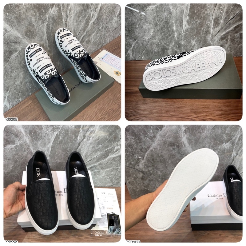 Giày Slipon Nam Đi Ô Vân Chìm đế Cao Su Cao Cấp - Giày Slipon DG Cao Cấp