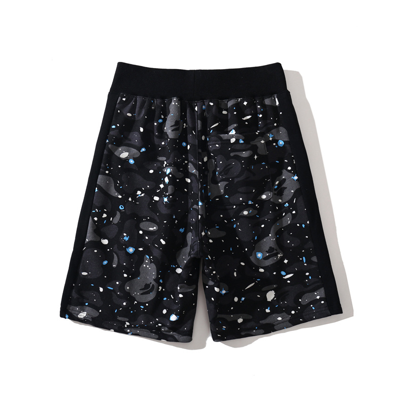 BAPE Shark Head Luminous Starry Shorts Black and White Shorts quần thời trang