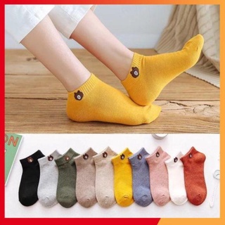 Combo 10 đôi tất gấu nữ cổ ngắn chất đẹp tặng kèm túi đẹp