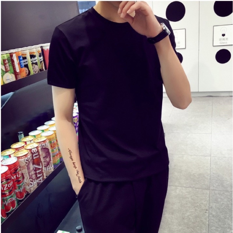 Áo thun trắng đen trơn ngắn tay dáng unisex nam nữ basic giá rẻ M7