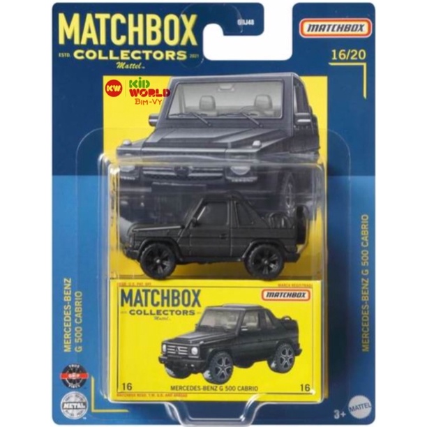 Xe mô hình Matchbox Collectors Series Mercedes-Benz G 500 Cabrio GRK19, bánh cao su.