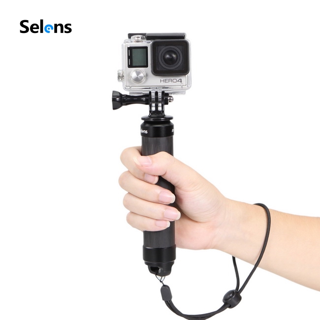 Tay cầm camera Selens bằng sợi carbon kèm dây đeo cho Gopro / Xiaoyi / SJCAM