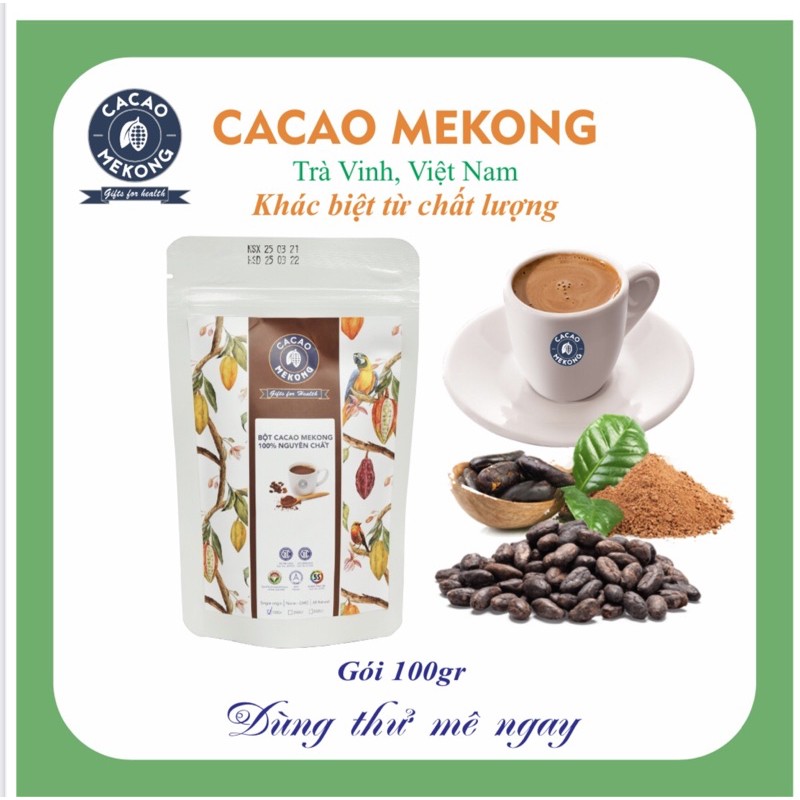 Bột Cacao Mekong Trà Vinh Túi 100gr
