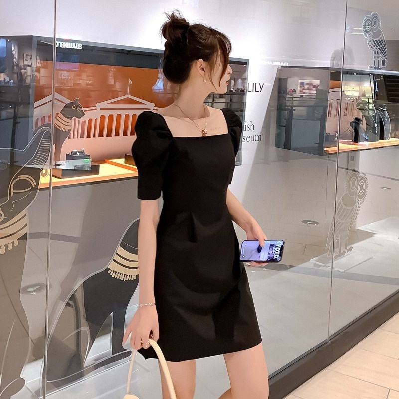 Đầm Mùa Hè Hàn Quốc Tay Phồng Hở Vai Mới Cho Nữ