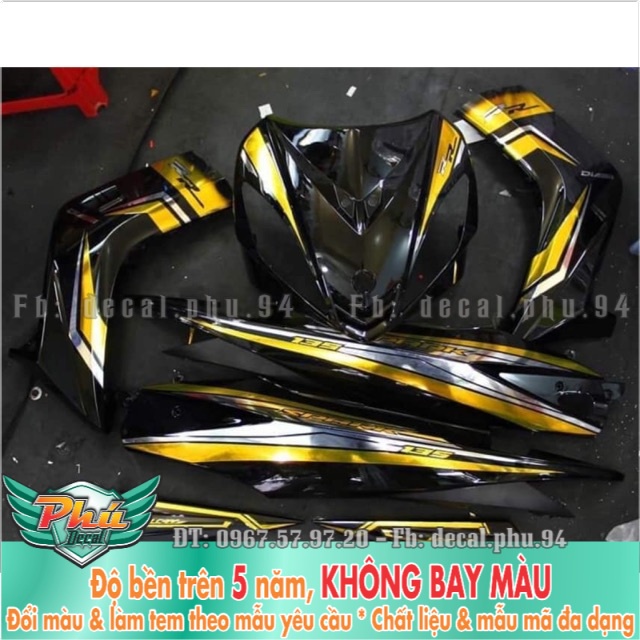 Tem rời Exciter 135 vàng đen -1