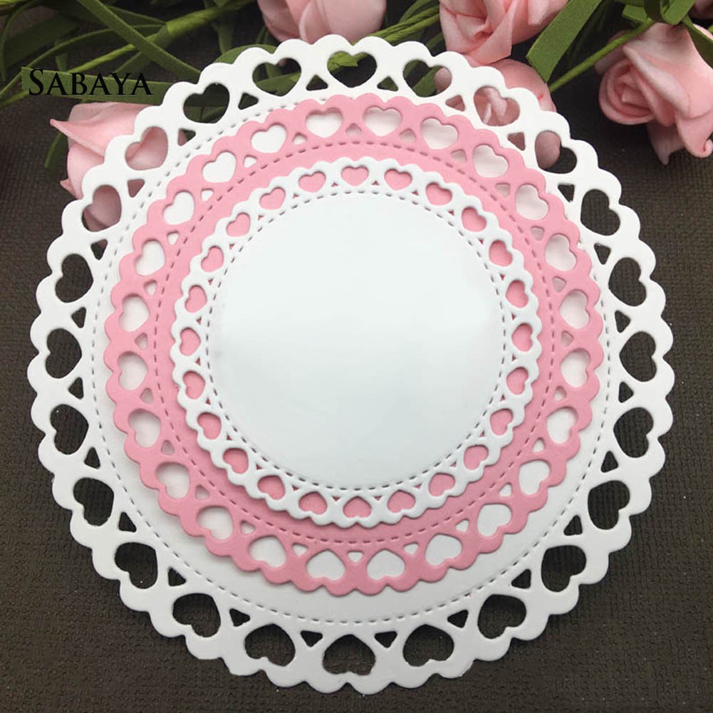 Khuôn Cắt Giấy Kim Loại Khung Tròn Trái Tim Xinh Xắn