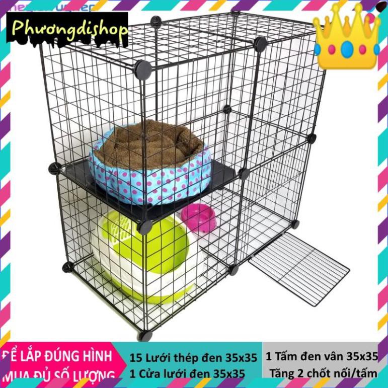 Quây chuồng chó (bán lẻ theo tấm) bằng tấm nhựa ghép, tấm lưới sắt, thép 35x35, mỗi tấm tặng kèm 2 chốt [BÁN BUÔN ]