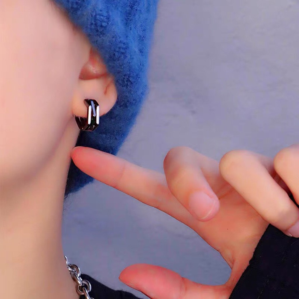 Bông tai, Khuyên tai nam nữ dáng tròn phong cách hip hop xu hướng thời trang 2022, Cá tính, Unisex, 1 Chiếc