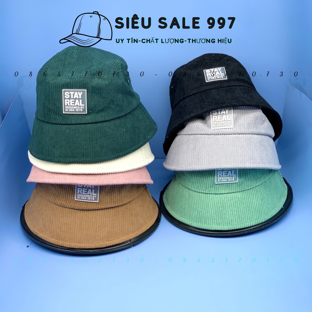 NÓN BO CỤP STAY READ NHUNG GÂN LOGO THỜI TRANG NAM NỮ FORM ĐẸP HÀN QUỐC