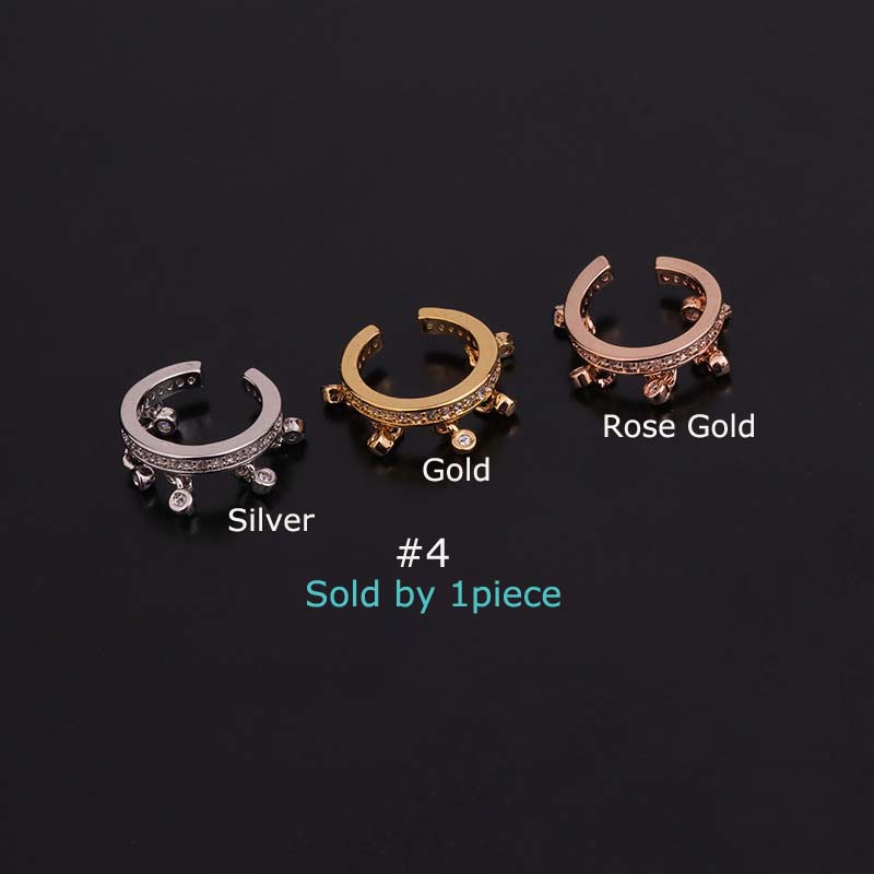 1 Khuyên Tai Mạ Vàng / Bạc Đính Đá Zircon Kích Thước 8mm thời trang
