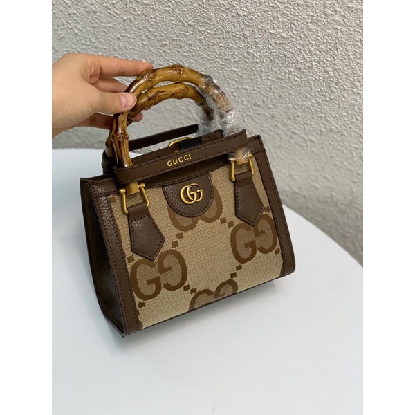 Túi xách nữ Gucci GC Diana Mini size 20 da thật cao cấp logo bản to tay cầm gỗ cao cấp
